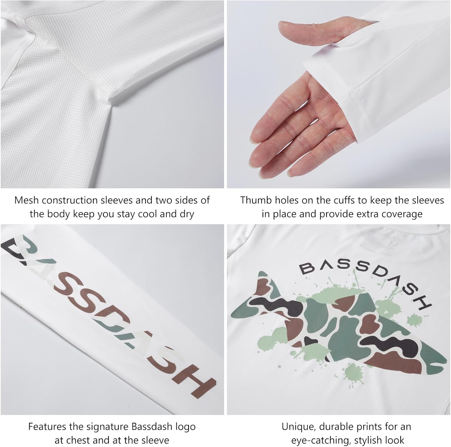 BASSDASH Men’s Graphic Shirts Long Sleeve Fishing Shirt UPF 50+ Moisture Wicking UV Sun Protection FS35M - Image 5