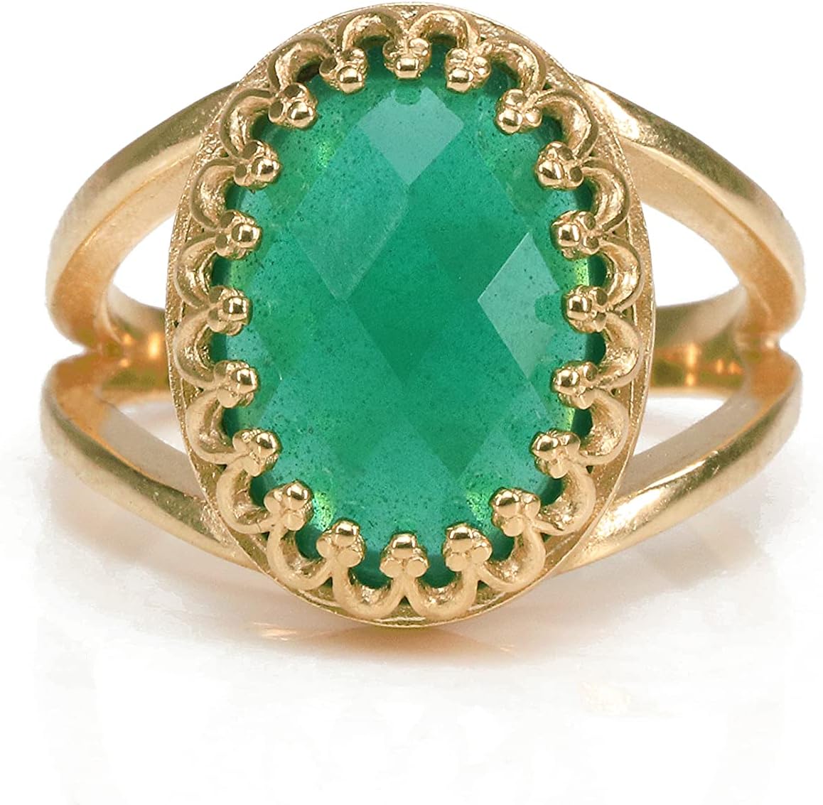 Green Onyx Ring - 14k Rose Gold Handmade Womens Gemstone Rings - Custom Engagement, Wedding, Birthstone, Fashion Rings - Jewelry Rings with Charming Box