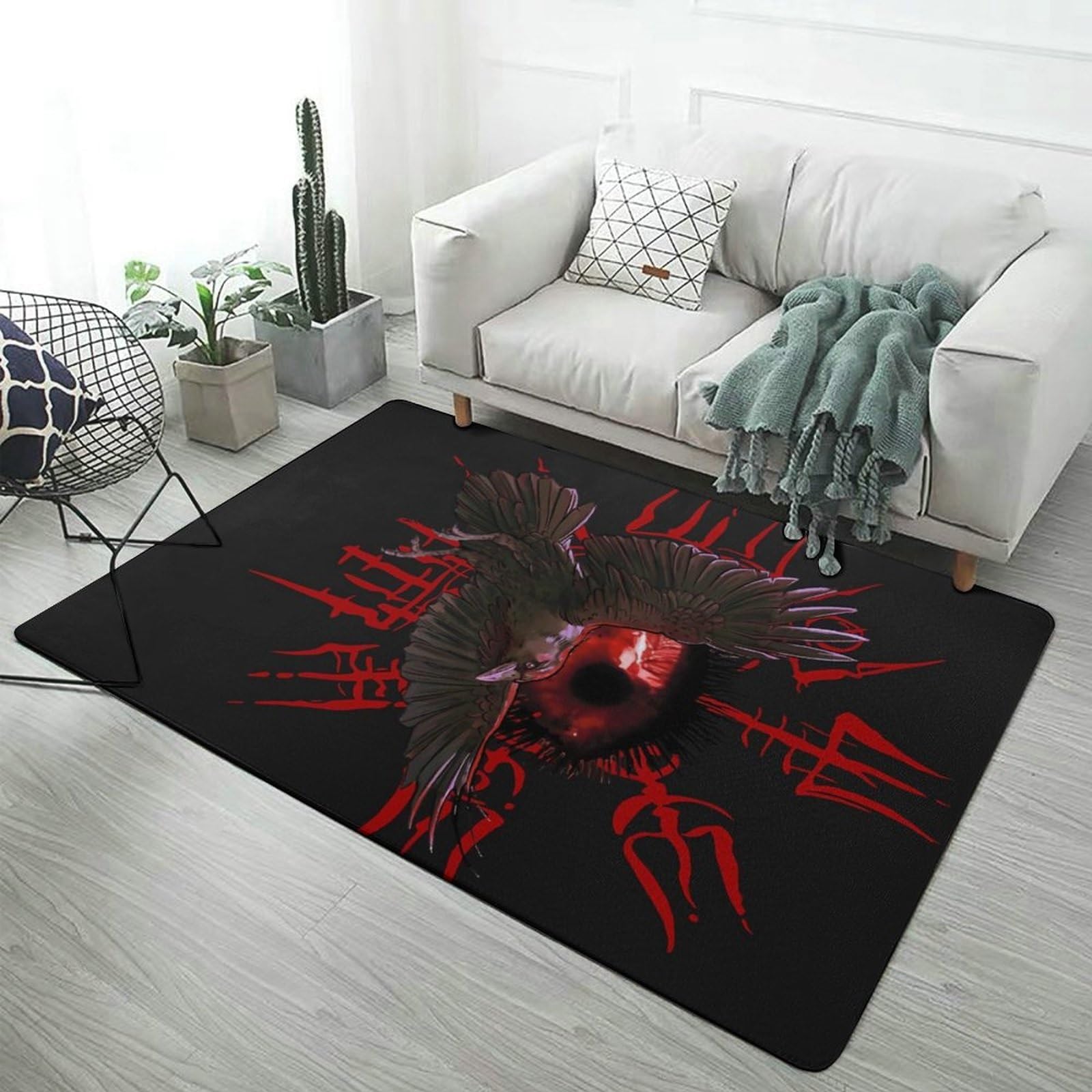 Tapis rectangulaire antidérapant Vegvisir C en molleton de corail pour chambre et bureau