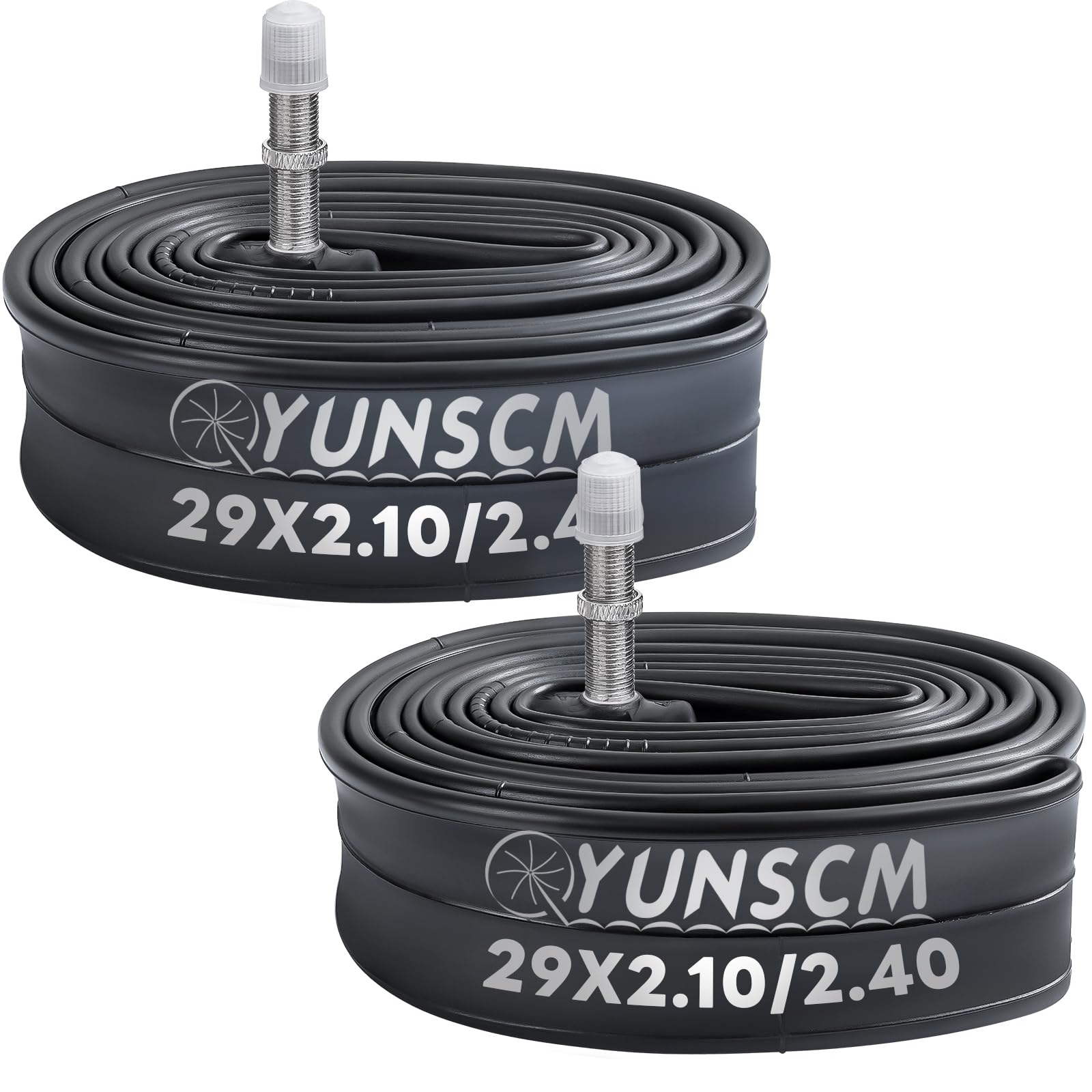 YUNSCM 2-PCS 29" Bike Inner Tubes 29 x 2.10/2.40 Bicycle Tubes TR4A-40mm Schrader Valve Compatible with 29x2.10 29x2.125 29x2.20 29x2.25 29x2.3 29x2.35 29x2.40 Bike Bicycle Tire Tubes