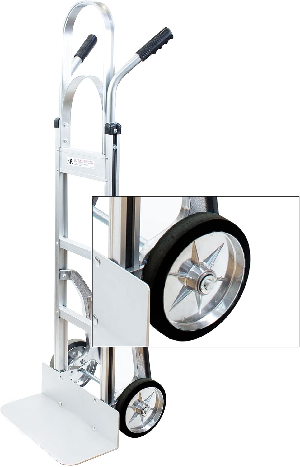 NK-WAW8 8" x 1 5/8" Aluminum Flat Free Wheel for Hand Trucks (Qty: 2)