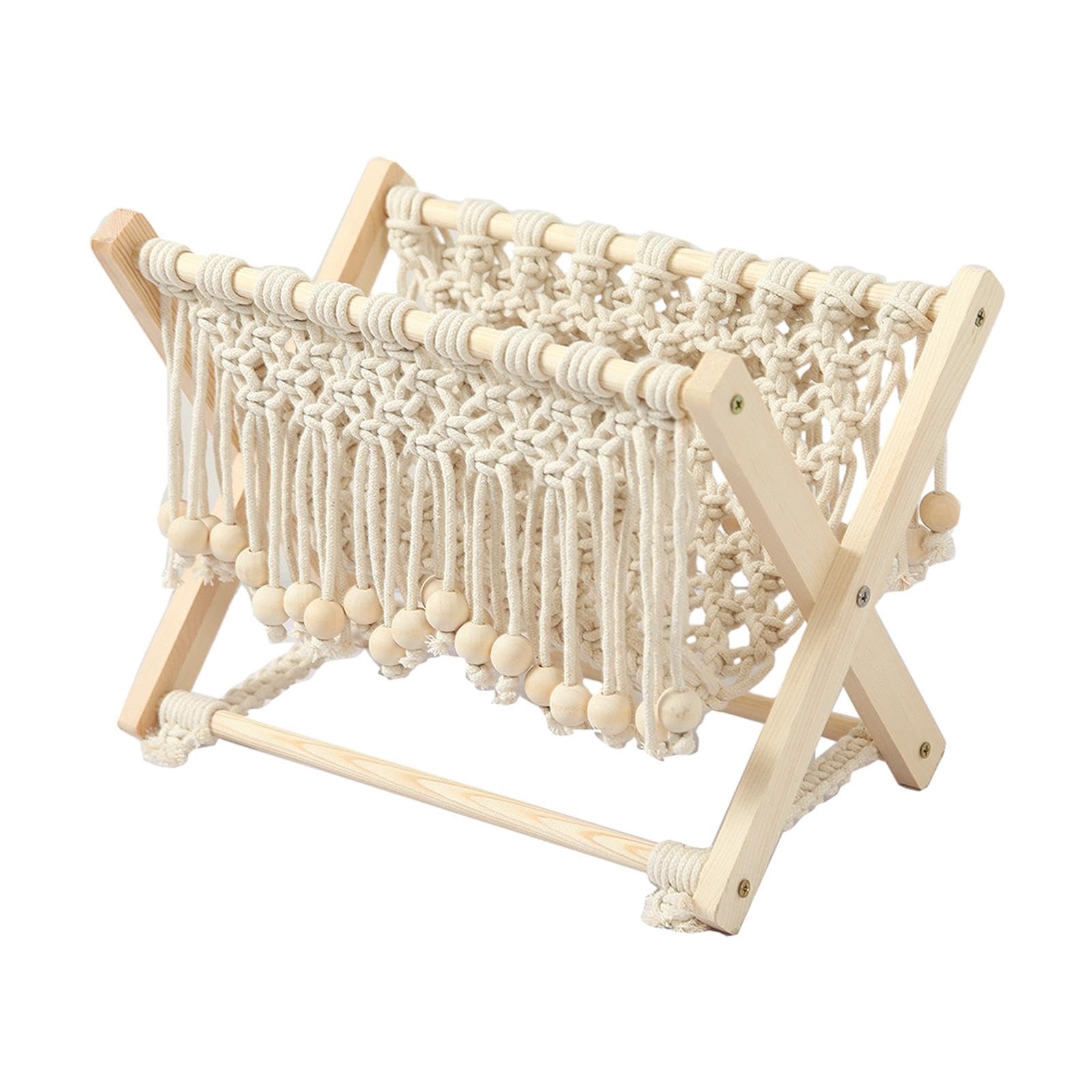 ATORSE® Macrame Magazine Rack Magazine Record Storage for Nursery Home Office-picture-12