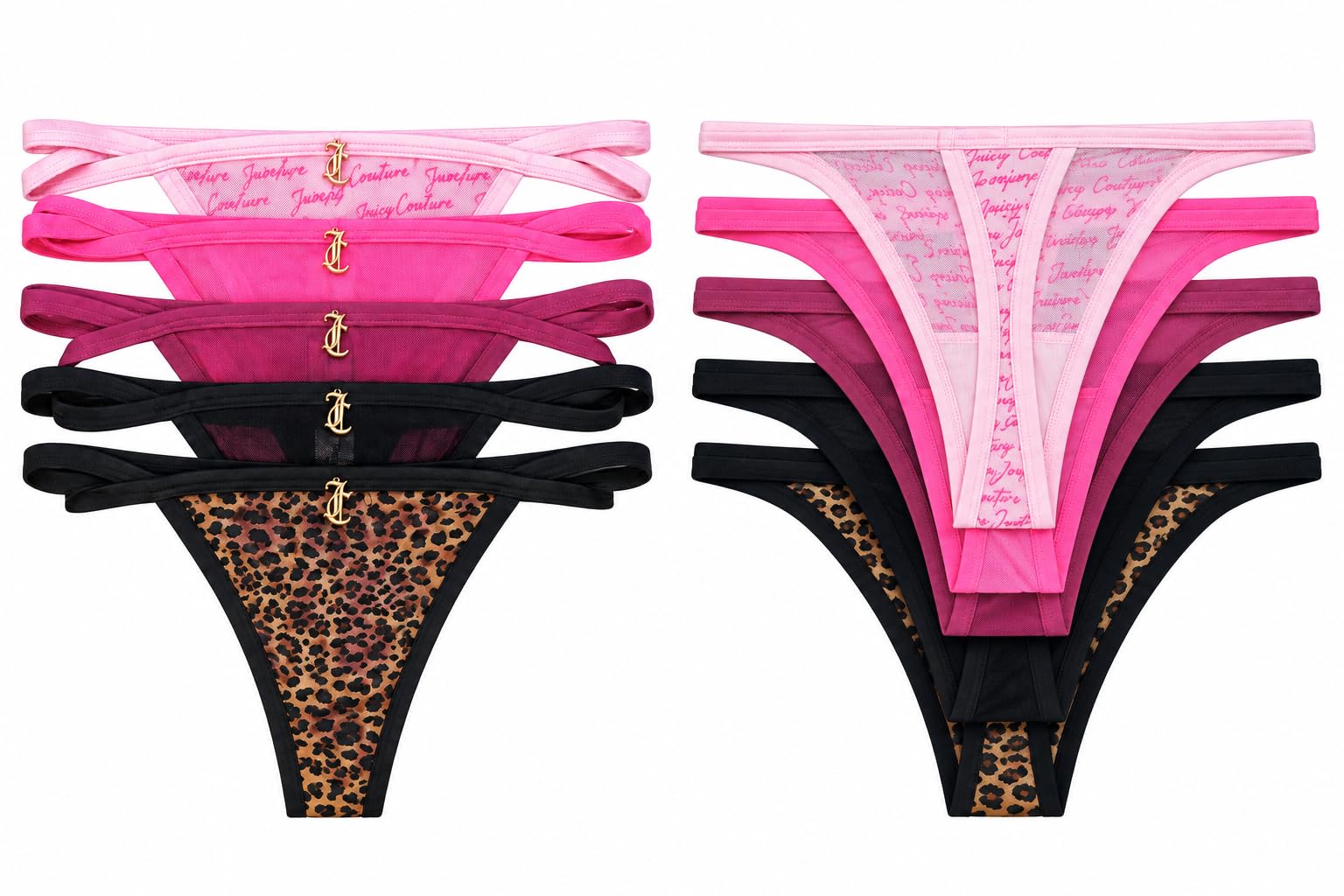 Juicy Couture G-String aus Netzstoff, Unterwäsche, 5er-Pack