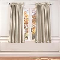 Vista 139 de Lazzzy - 2 paneles de cortinas opacas de terciopelo, con aislamiento térmico, con bolsillo para cortinero, para dormitorio, sala de estar