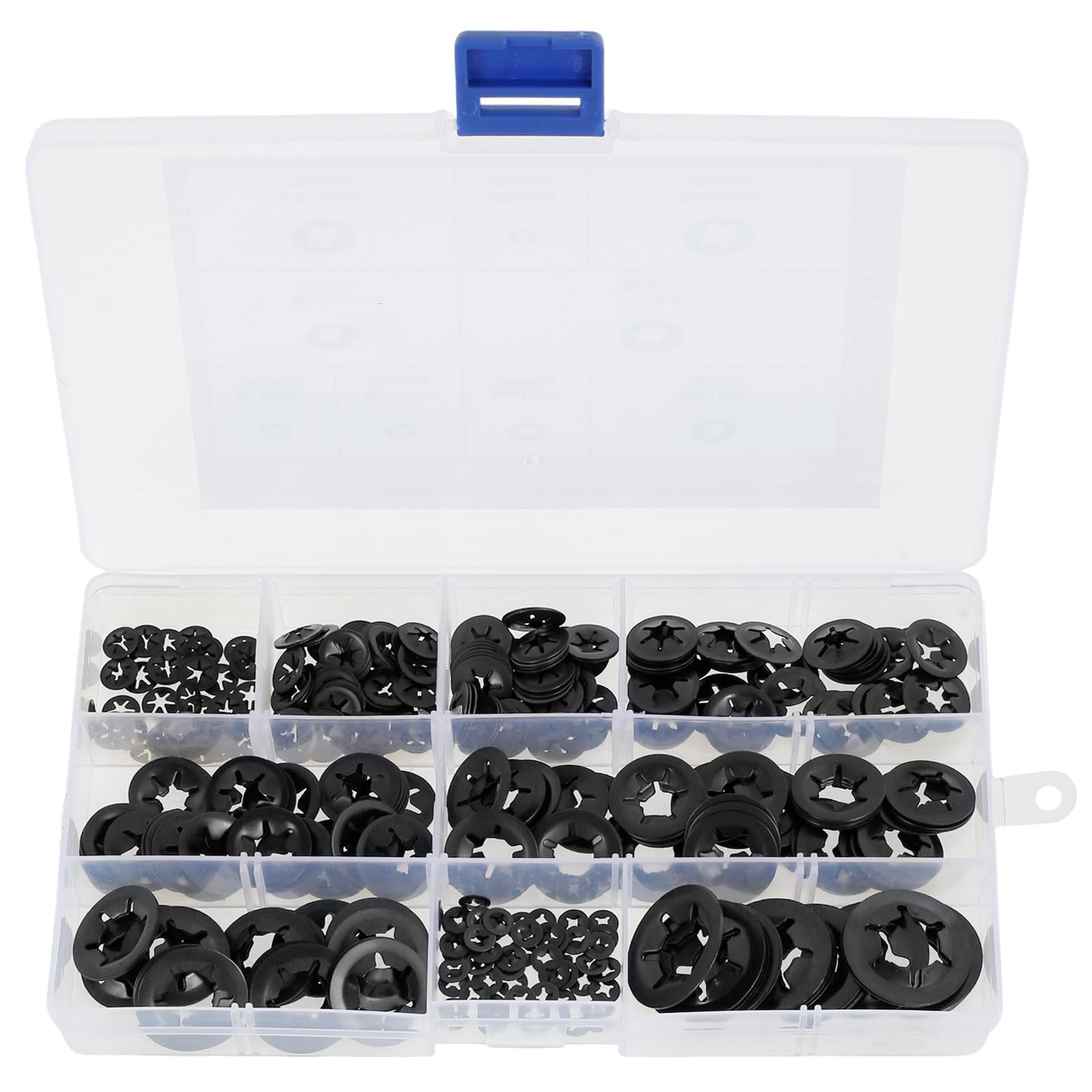 360Pcs Internal Tooth Star Clip Washers Manganese Steel Locking Washers Rustproof Quick Speed Nuting(suit)
