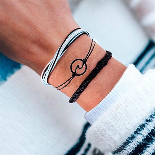 Miniatura 5 de Long tiantian String Bracelets for Women Wave Bracelet for Surfers Braided Rope Friends Woven Adjustable Bracelets Waterproof Handmade Bracelet Sets