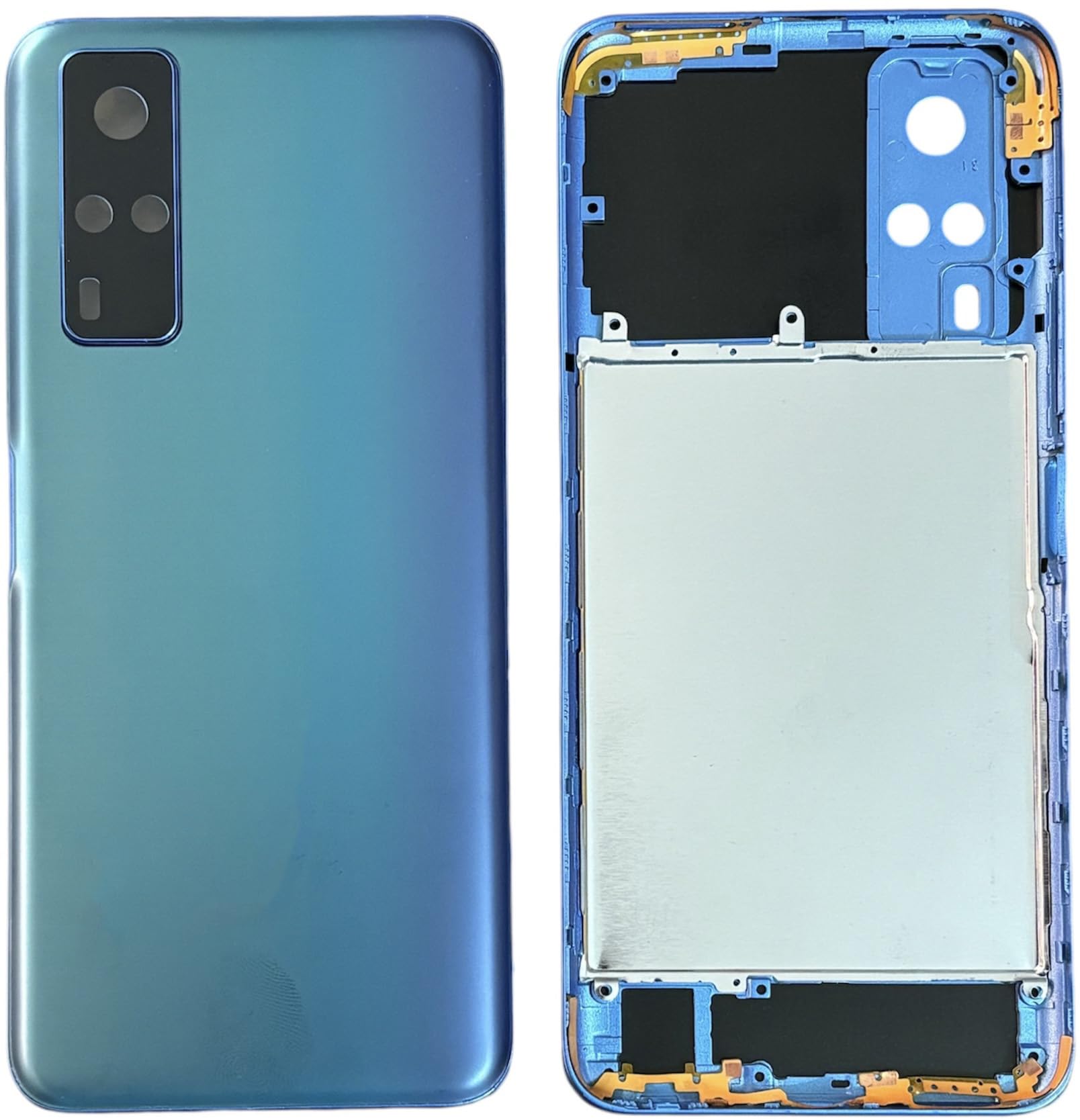 BACKER THE BRAND Compatible with vivo Y51 (2020) Replacement Full Body, Back Panel with Side Frame, Cmera Glass, Volume Button Green-image-41