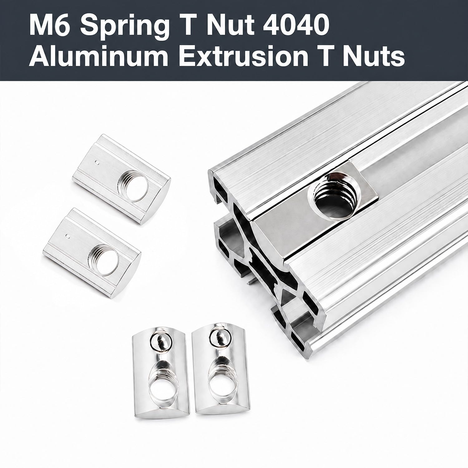 M8 Spring T Nuts - 30 Pack for 4040 Extrusions -11
