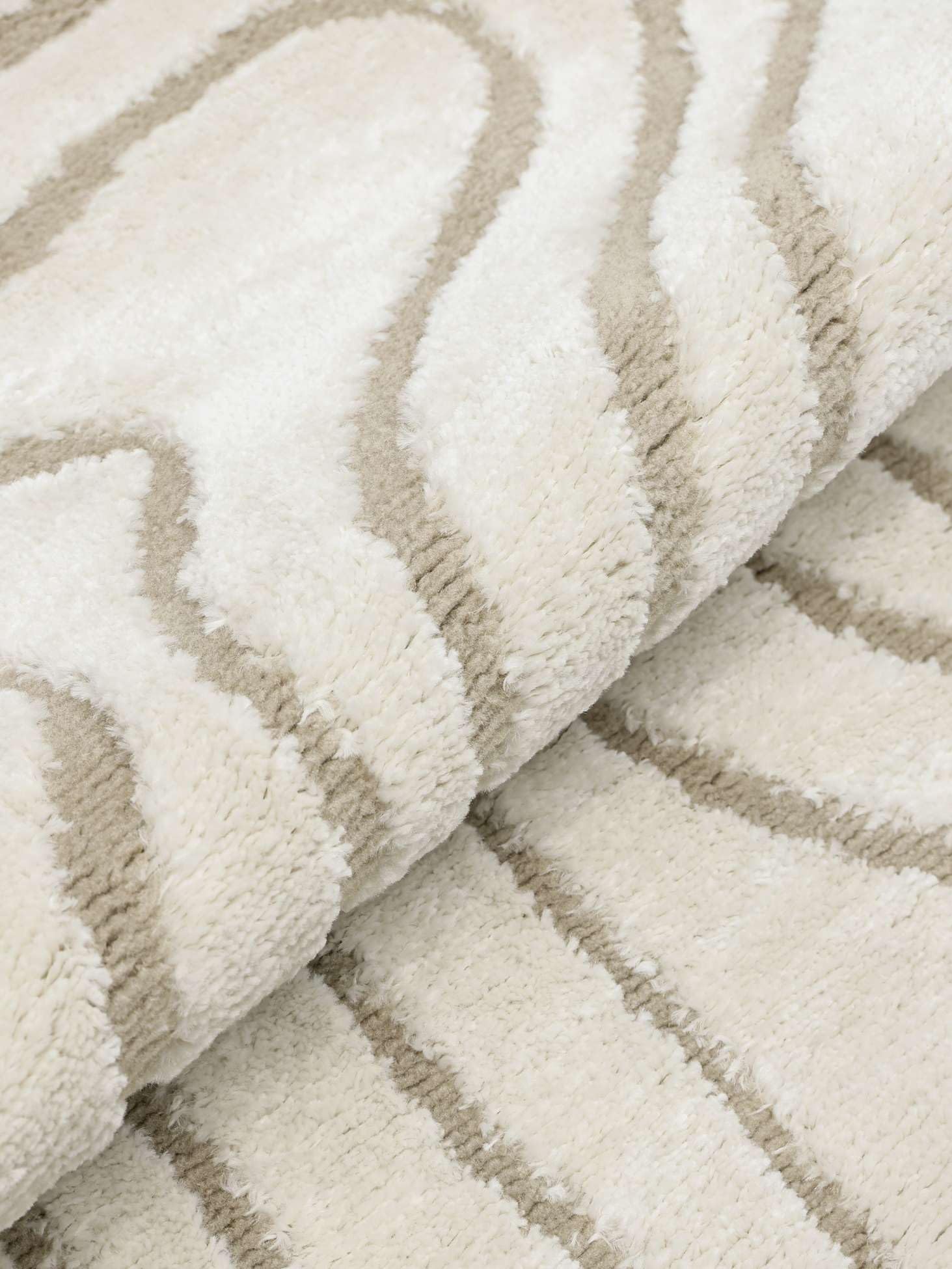 RugVista Chaima, Alfombra, Modernas, 240 x cm, Cuadrado, Pelo Medio, Limpieza en seco, Oeko_Tex_100, Blanco Crema/Beige