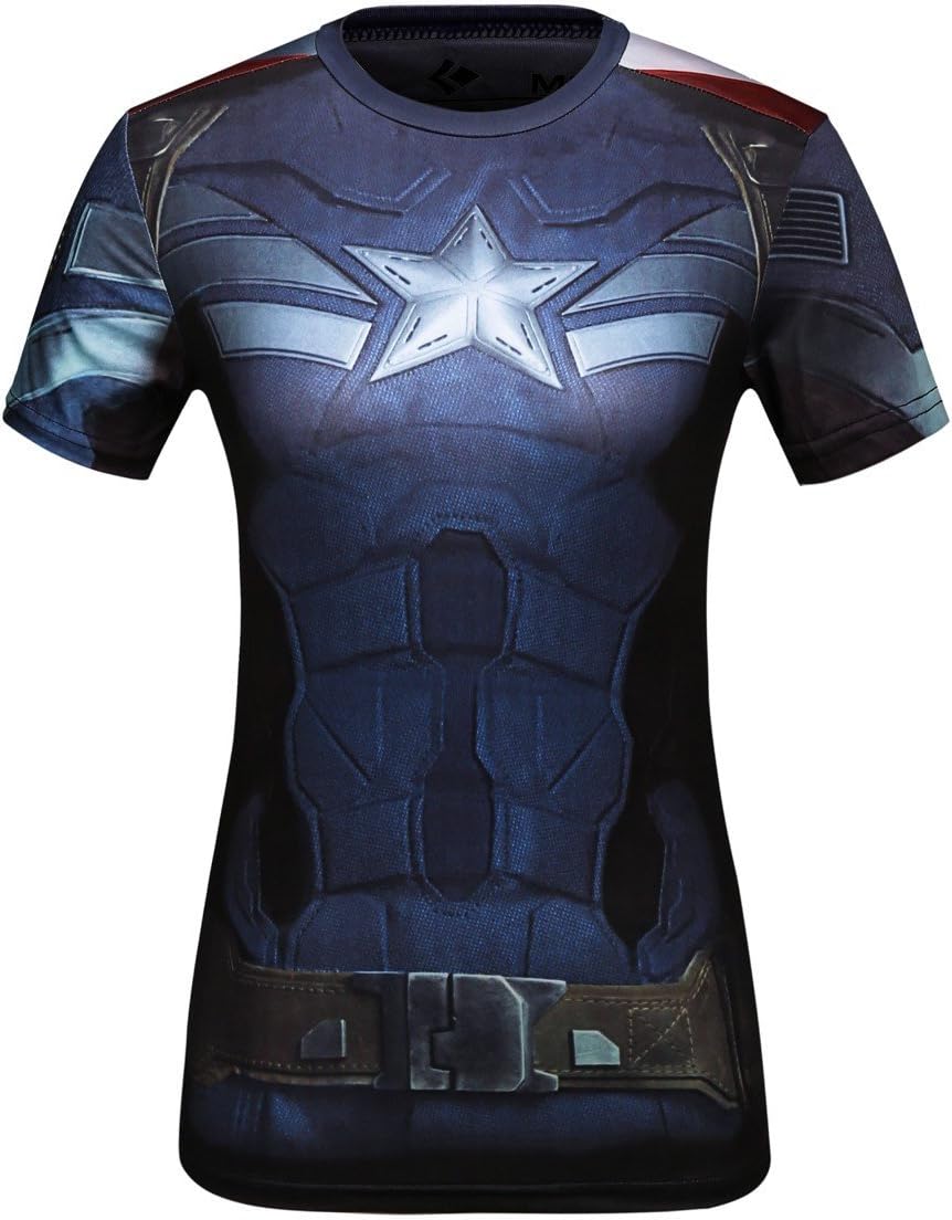 Cody LundinWomen's Short Sleeve T-Shirt for Sport, Fitness, Running, Yoga, Dance, Super Hero, Captain America Shirt