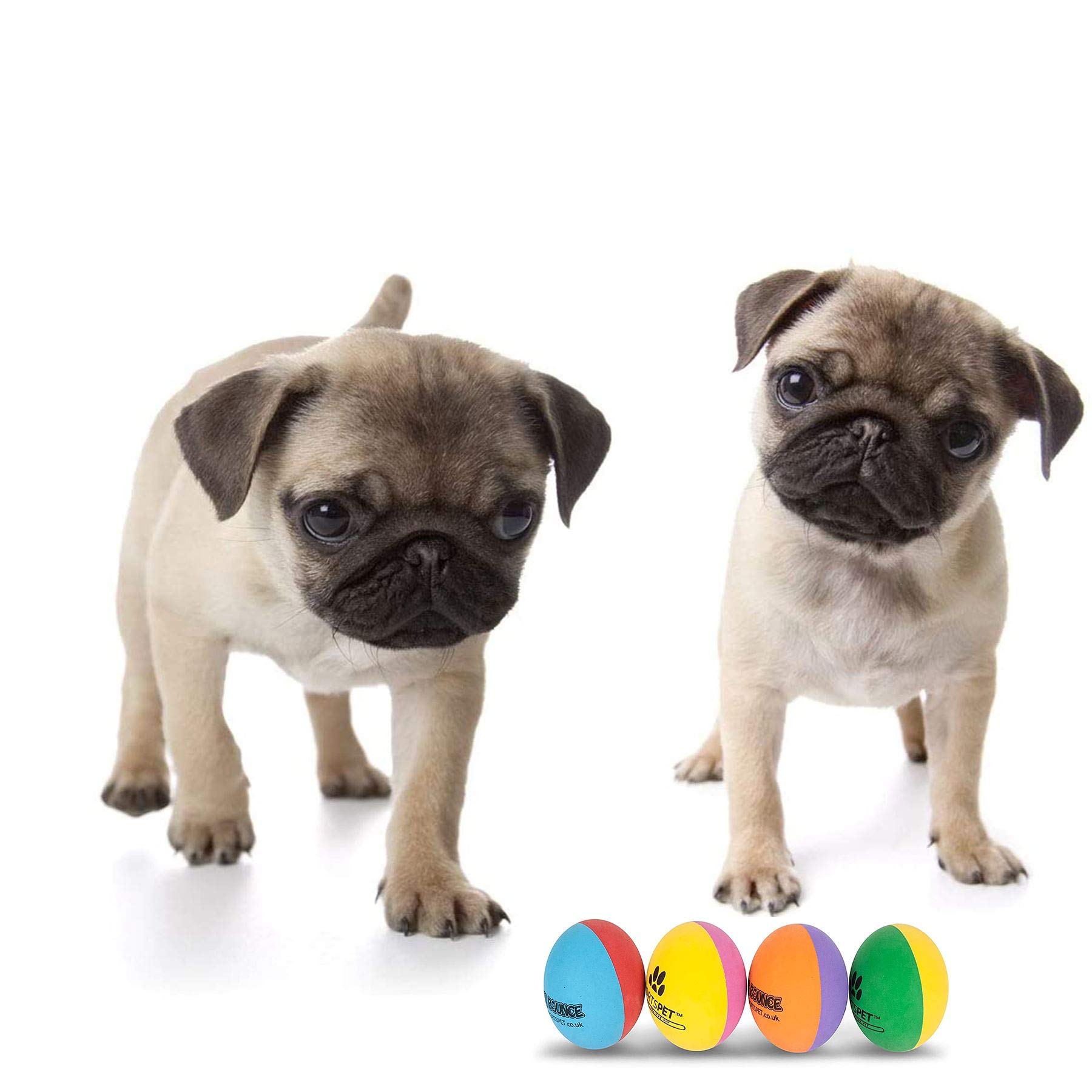 AB Tools - Juego de 4 Pelotas Pequeñas de Goma para Mascotas, Gatos, Cachorros, Perros y Gatos, 4,5 cm