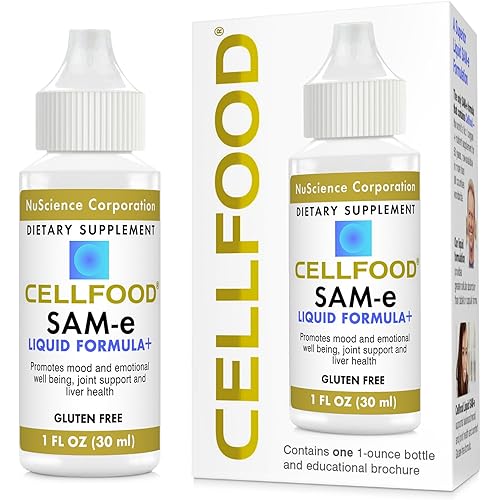 Cellfood SAM-e Liquid Formula+, 1 fl oz - Joint Support & Liver Health - Liquid for Easier Absorption & Better Bioavailability - Gluten Free, Non-GMO - 30-Day Supply