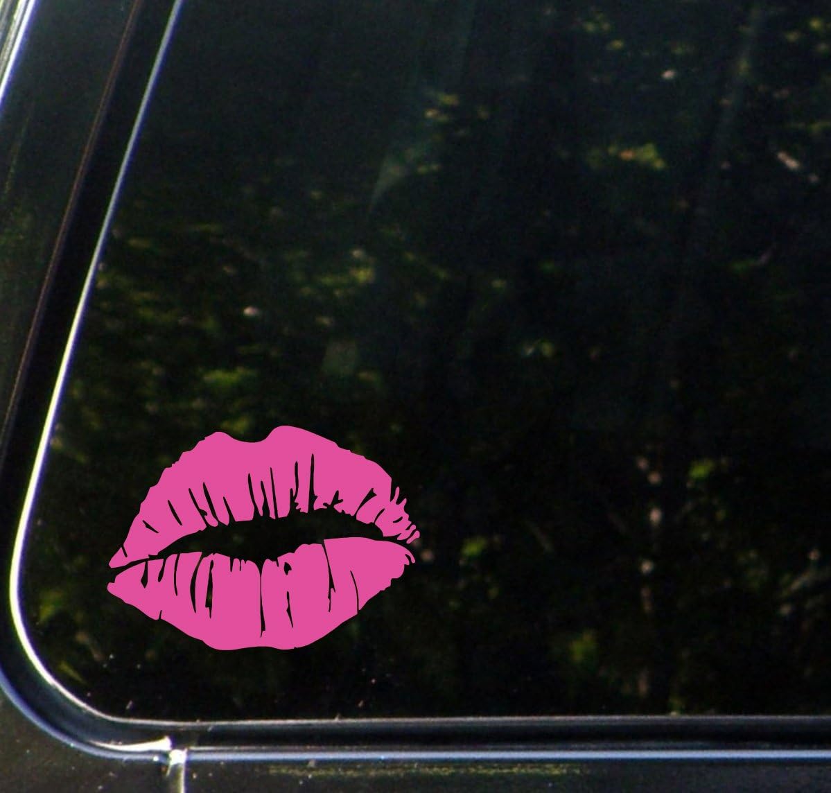 Kiss Mark Hot Lips - Car Vinyl Decal Sticker (6"w x 4.25"h) (Pink)