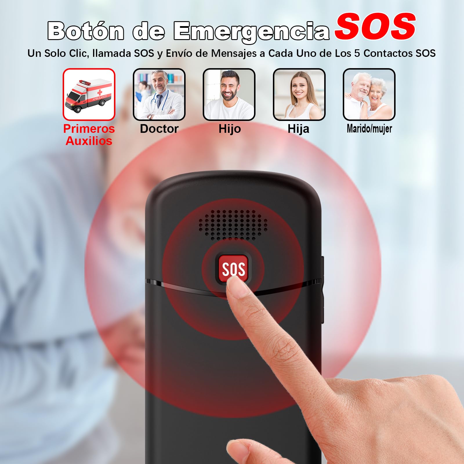 CHAKEYAKE Teléfono Móvil para Personas Mayores, Dual SIM Telefono Móvil Basico con Teclas Grandes, Alto Volumen, LinternaBotón SOS, FM Radio, Fácil de Usar Senior Teléfonos