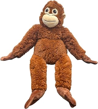 Punch Monkey Plush Toys, Punch The Monkey Soft Stuffed Animals Throw Pillow, Huggable Cuddly Orangutan Zoo Animal Plushies Doll, Gift for Kids and Adults (Orange)
