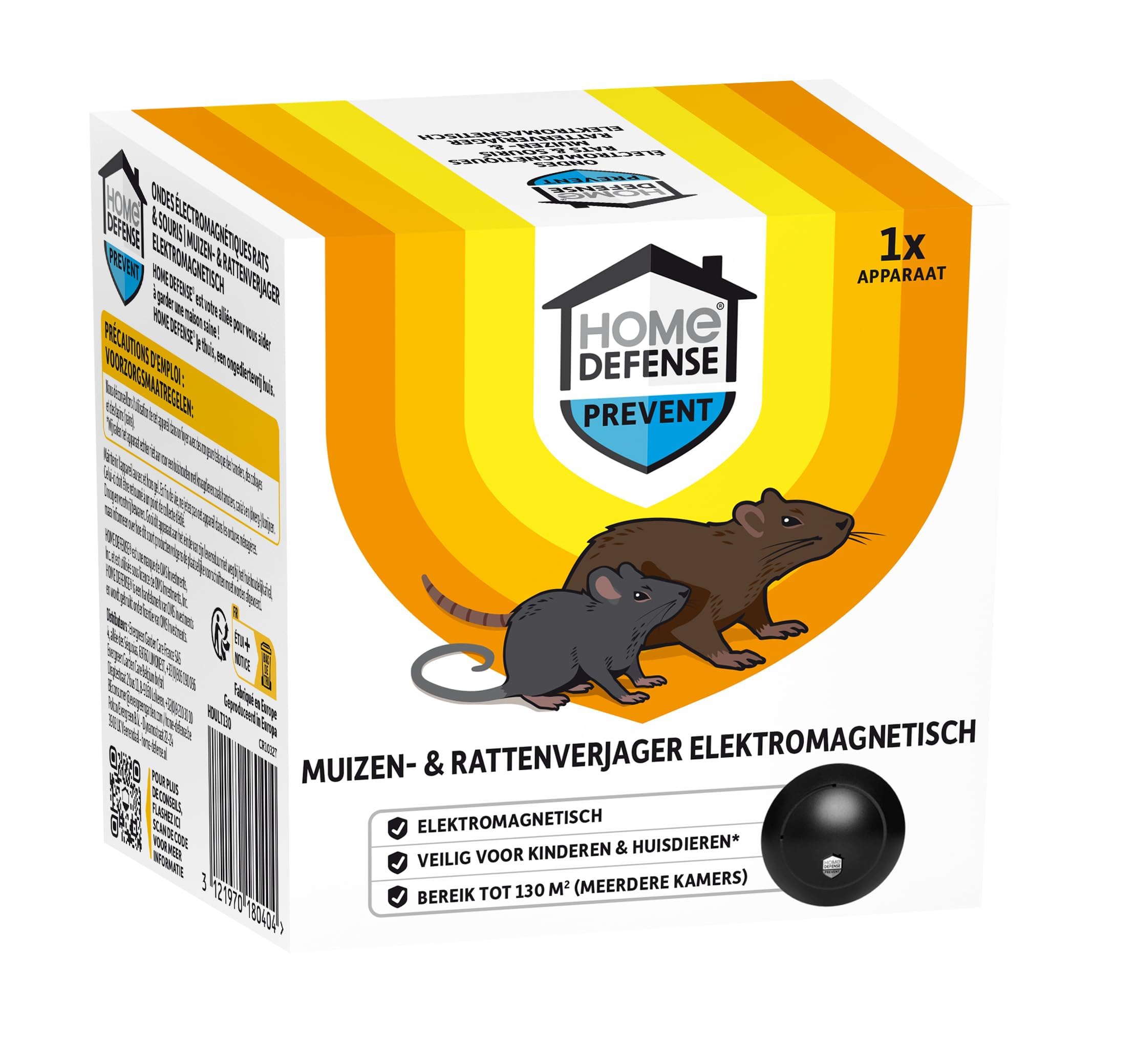 Répulsif Rats et Souris Electromagnétique et Ultrasons Maison 130m²