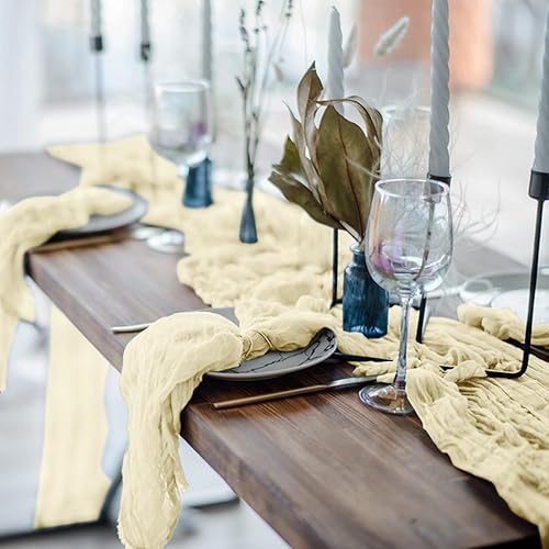 Miniatura 4 de Paquete de 6 caminos de mesa de gasa de Navidad de 10 pies para decoración de bodas, despedidas de soltera, baby shower, fiesta (35 x 120 pulgadas)