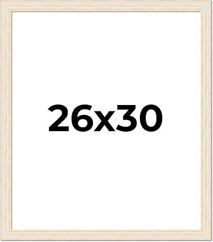 Vista 90 de Marco de fotos blanco de madera real de 19 x 19 pulgadas de ancho de 1.5 pulgadas Profundidad interior de 0.5 pulgadas Marco de fotos envejecido