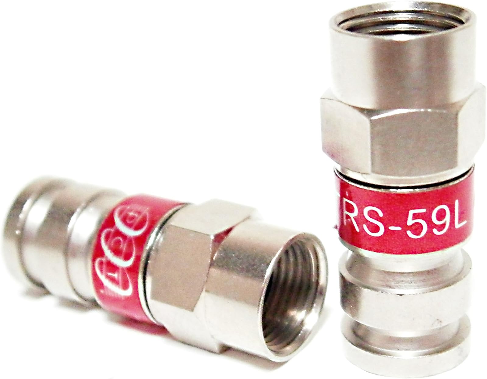 50 Pieces RG59 PCT-TRS-59 UNIVERSAL COAXIAL COMPRESSION FITTING All Brass Connector VIDEO SIGNAL 18mm STROKE LENGTH