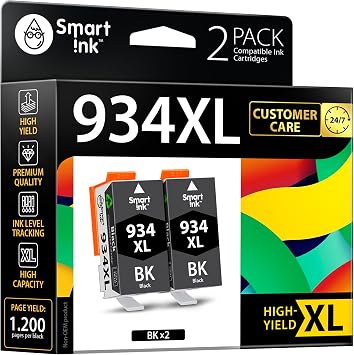 Smart Ink Compatible Ink Cartridges Replacement for HP 934 XL 935XL 934XL 935 XL 2 Black Combo Pack to use with HP Printer Officejet Pro 6230 6830 6835 Officejet 6800 6812 6815 6820