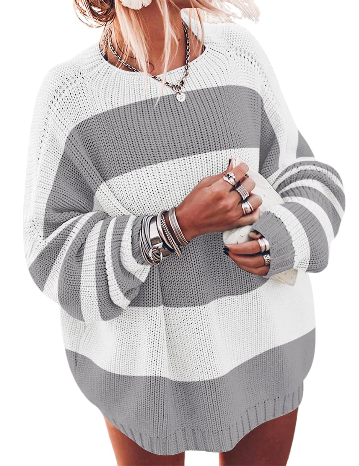 similar product, please see bidfta photos ugerlov women's oversized sweaters batwing sleeve mock neck jumper tops chunky knit pullover sweater size large