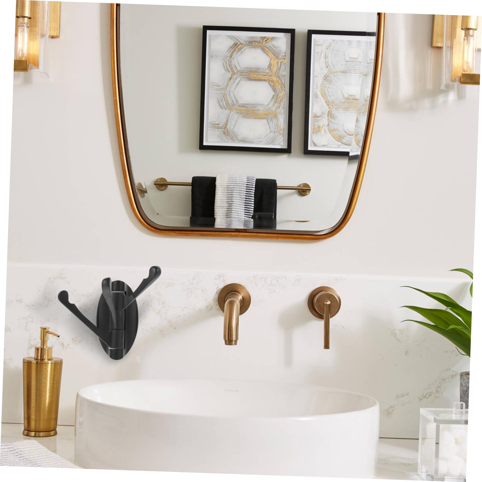 Angoily 5pezzi Gancio Appendiabiti Girevole Metallo Con Bracci Rotanti Supporto Murale Per Asciugamani e Abbigliamento Facile Installazione Per Bagno e Cucina Design Elegante e Funzionale