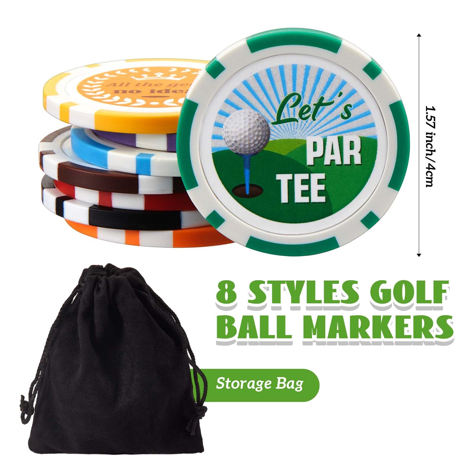 Namalu 8 Pieces Funny Poker Chip Golf Ball Markers for Putting Green Golf Gifts for Men Ball Marker Accessories for Novelty Bad Putter Collection Father's Day Gift - Image 2