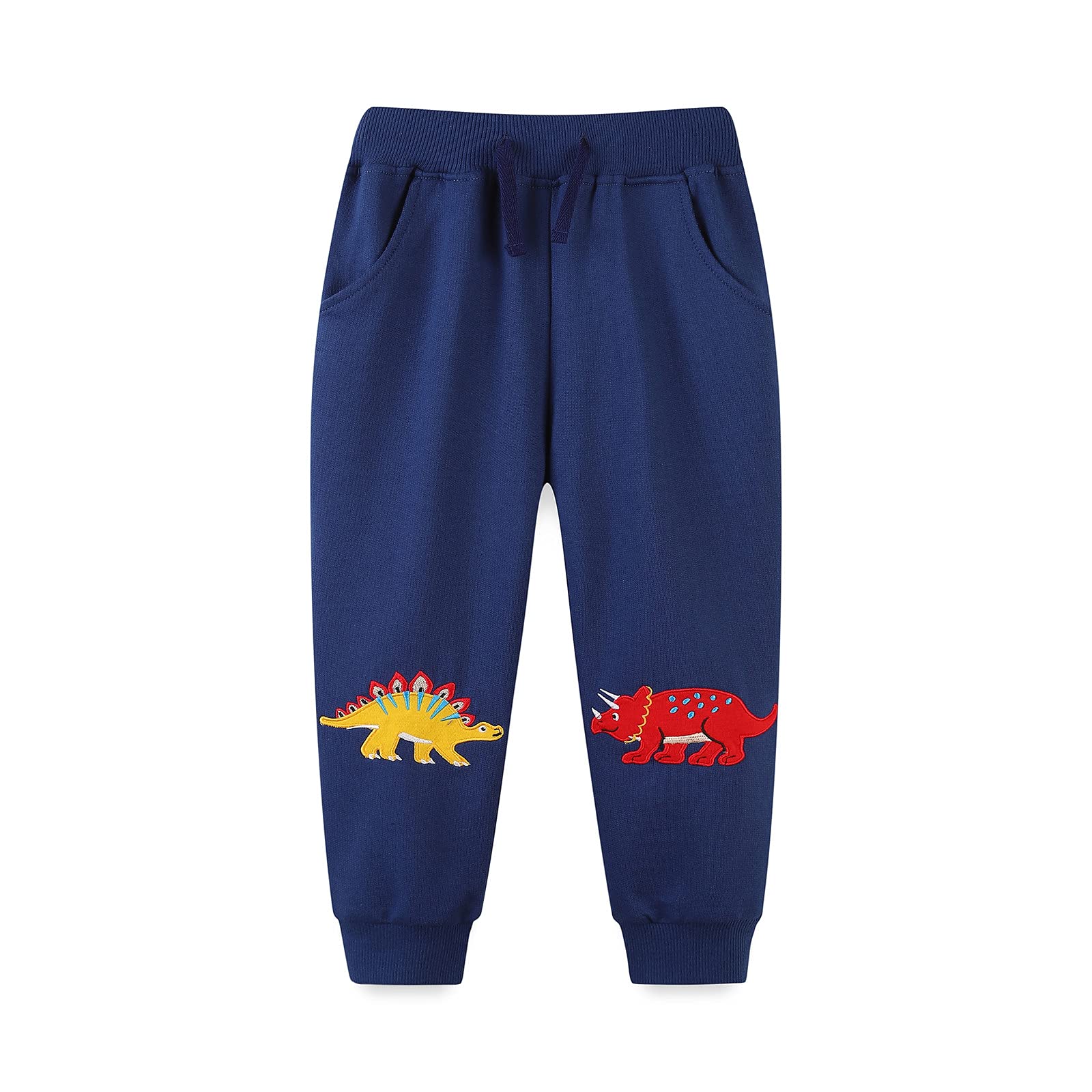 HILEELANG Pantaloni sportivi per bambini, in cotone, casual, attivi, da gioco, confezione da 2