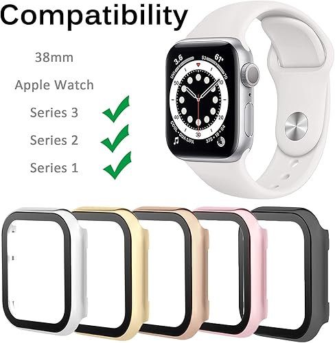 Miniatura 6 de Miimall Funda metálica compatible con Apple Watch de 1.496 pulgadas, protector de pantalla de vidrio templado, sensible al tacto, antiarañazos, a