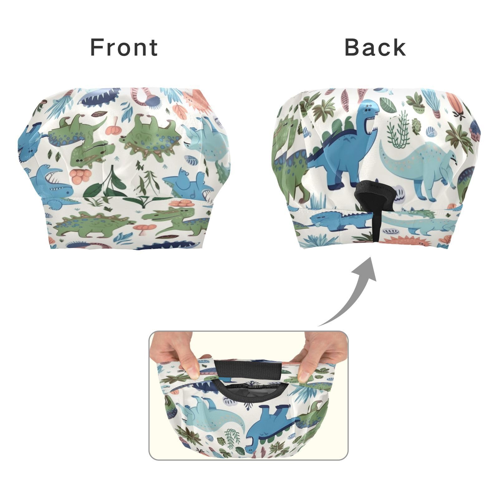 Bulletgxll Cute Dinosaur Kids Apron and Chef Hat Set Adjustable Bib Aprons with Pockets for Cooking Baking Painting