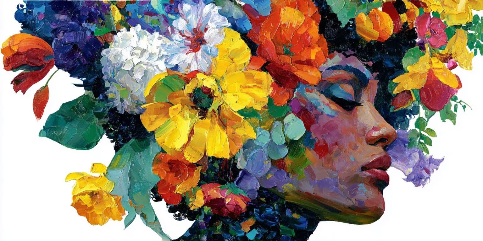 Pintar por Numeros Adultos, Mujer De Flores, 70x90cm 7JGWX-217
