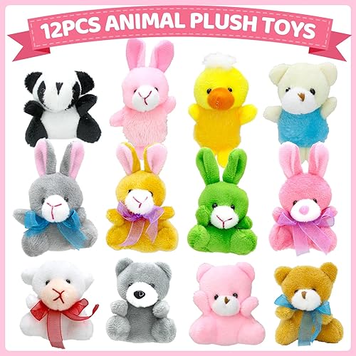 Miniatura 2 de 12 huevos de Pascua precargados con temática de animales con juguetes de peluche en el interior para cestas de niños y recuerdos de fiesta