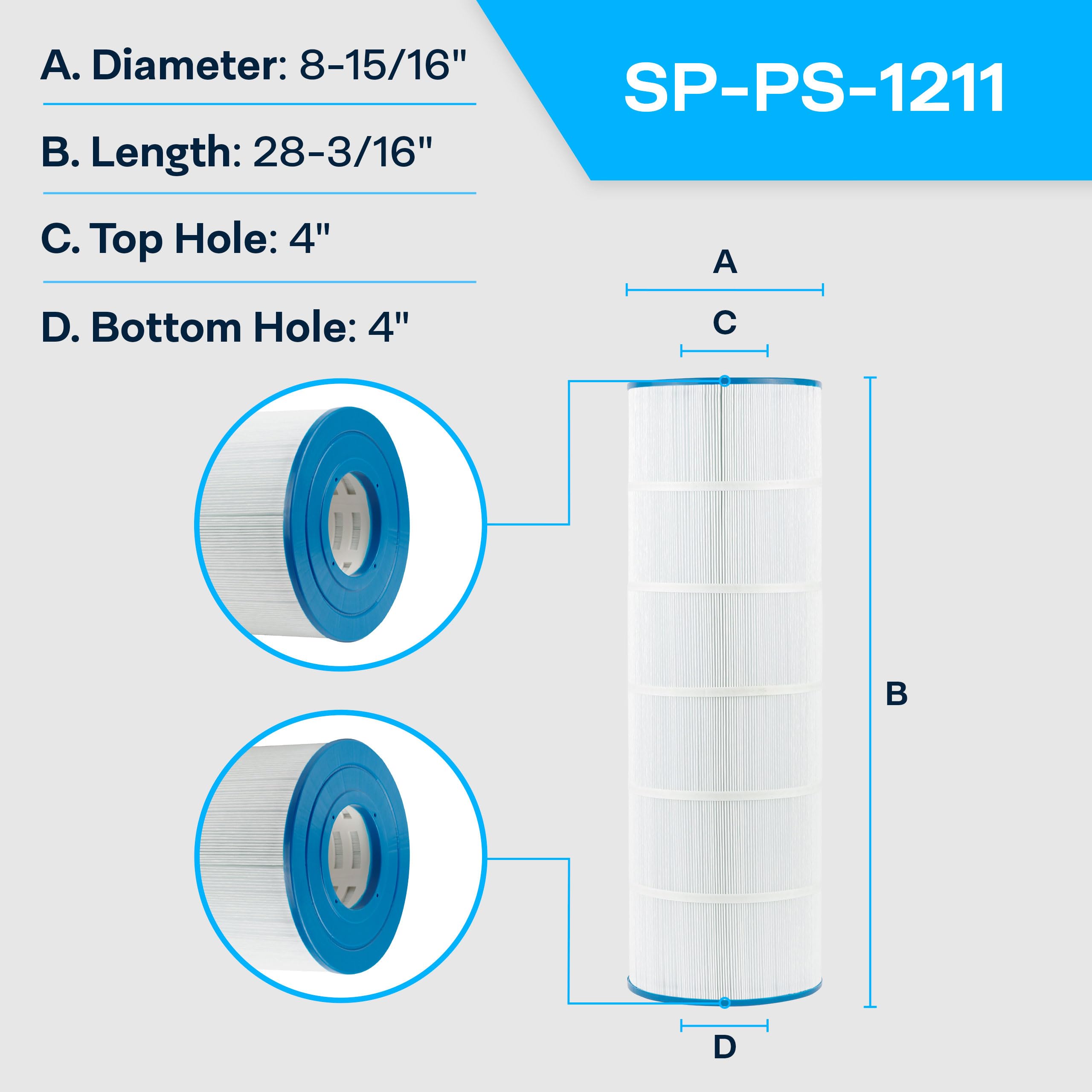 SpiroPure Replacement for Star-Clear Plus C1900 Hayward CX1900RE Pleatco PA190 PWWPC200 Unicel C-8420 Pro Clean 200 Waterway Plastics 817-0200P Hot Tub Spa Pool Filter Replacement Cartridge