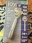 joy lavender razor for women, shave kit with 1 handle + 3 razor blade refills, includes shower holder