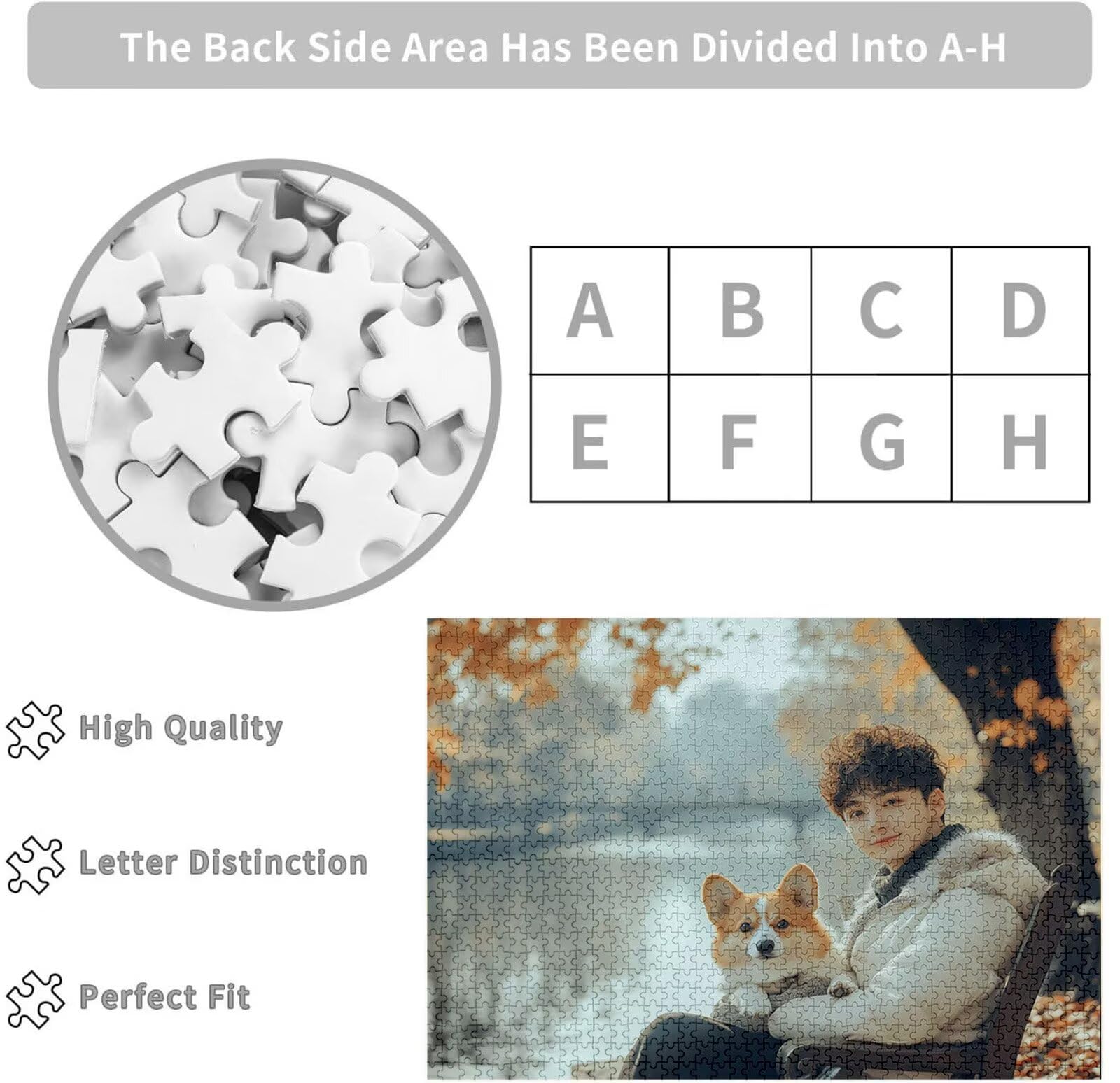 Puzzle Personalizado con Foto, Personalizada Rompecabezas Personalizado Diseña tu Logo Foto o Texto, Personalizado Navidad Halloween San Valentín Parejas Niños Familia Amigos C-52