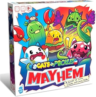 Cats vs Pickles Mayhem Board Game - Beans Card Game for Kids Families and Adults with Exclusive CvP Characters - Easy to Learn for Family Fun Night - 2 Players to 8 Players