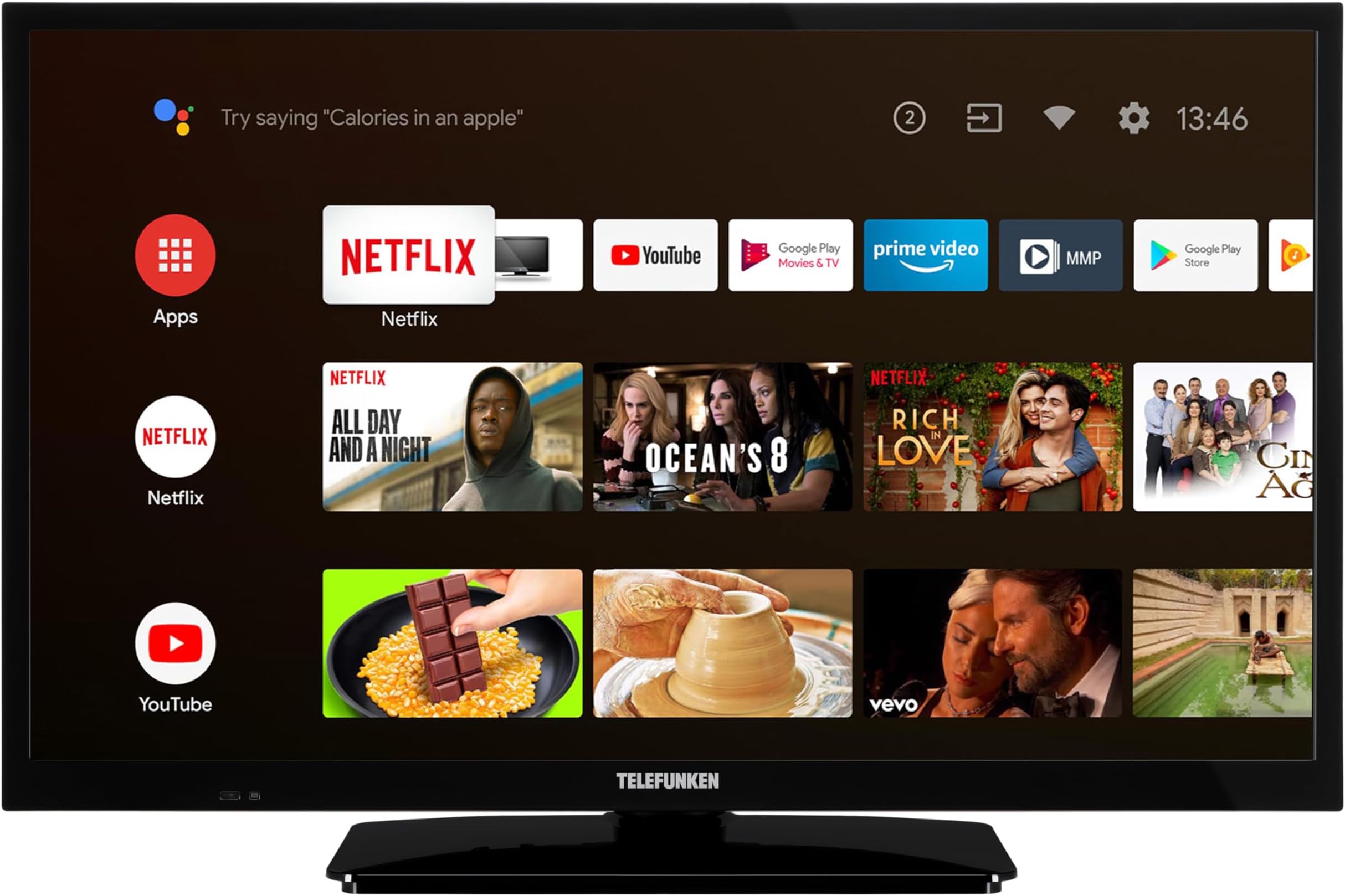 Fernseher 32 Zoll Mit Dvd Player Telefunken XF32K559D-W 32 Zoll Fernseher / Smart TV (Full HD, HDR