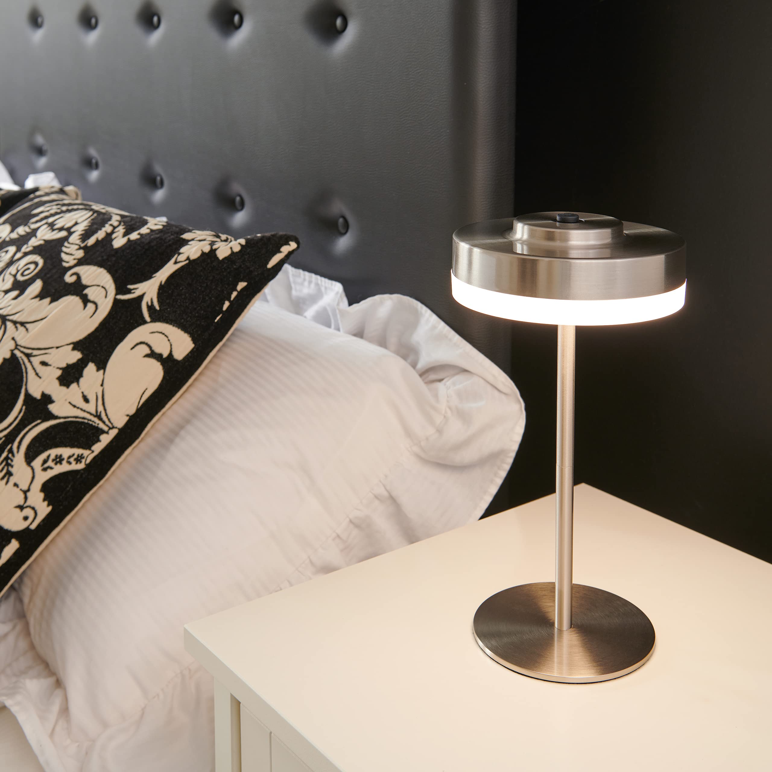 Lámpara de mesa para exteriores, recargable, inalámbrica, LED, 4000 K, blanco cálido, 3 ajustes de brillo, IP44 resistente a la intemperie Auraglow