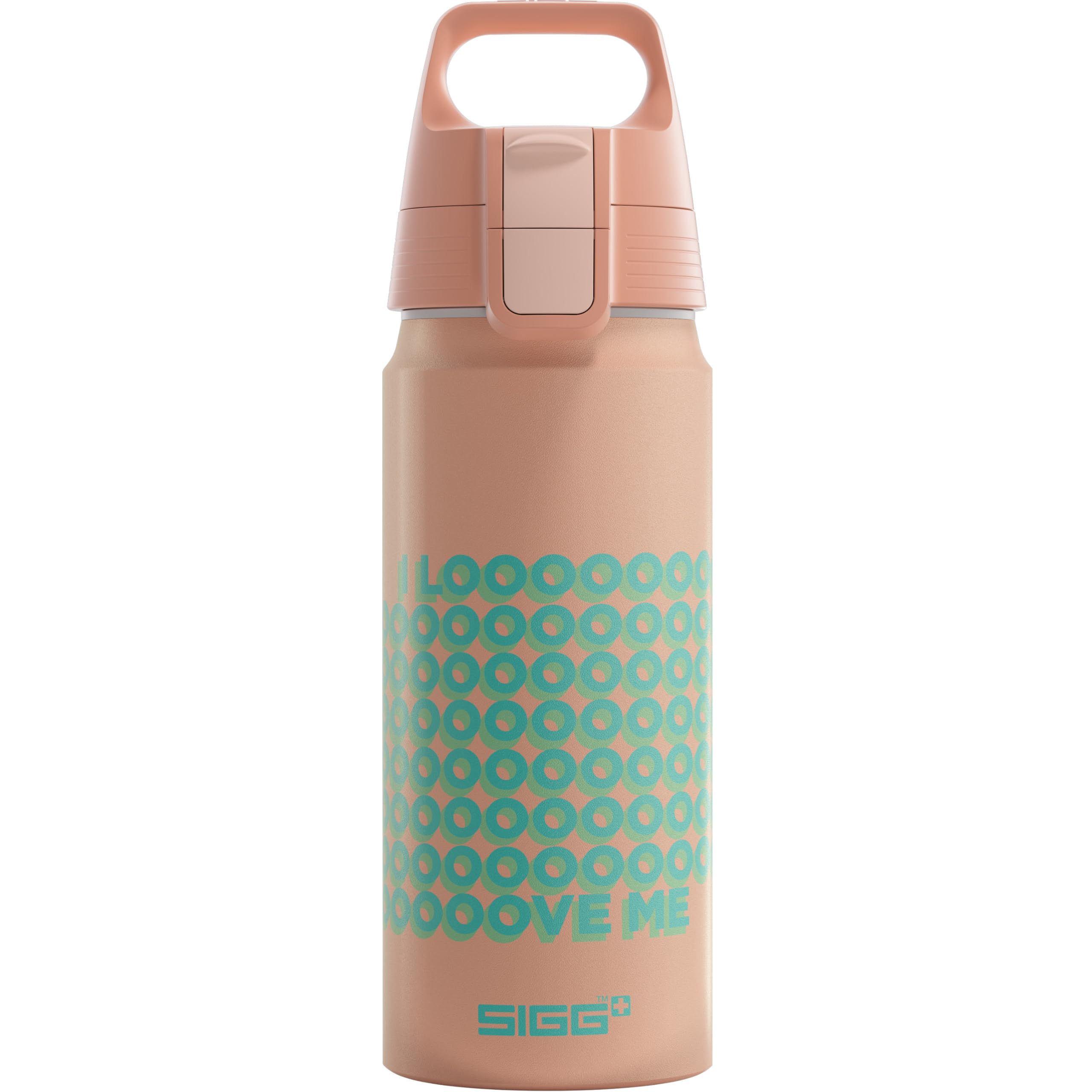 SIGG - Aluminium Water Bottle for Kids - WMB ONE Looove - Suitable for Carbonated Drinks - Leakproof - Lightweight - BPA Free - Climate Neutral Certified - School & Sports - Pink - 0.6L
