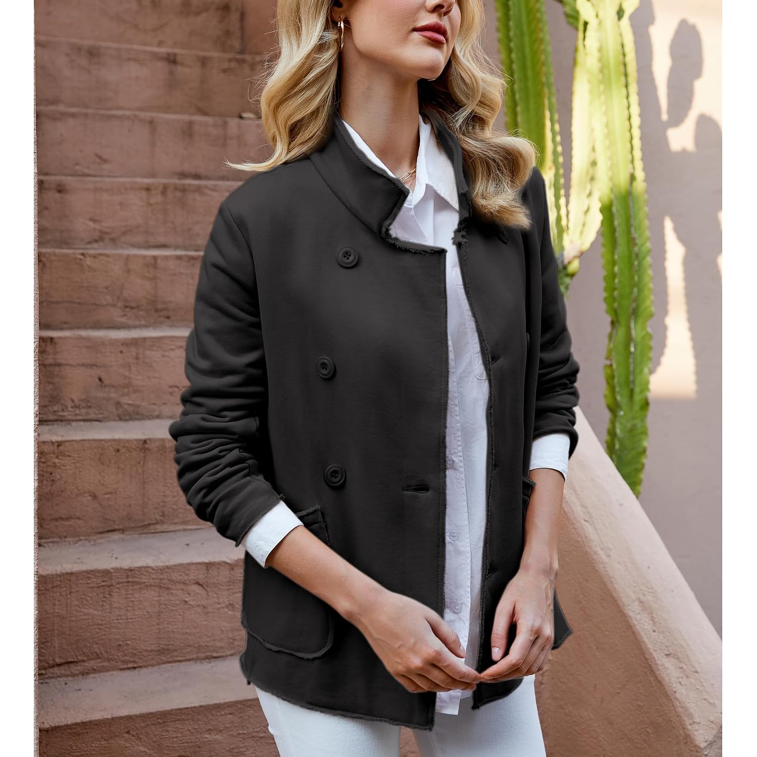 Ainangua Classic Double Breasted Trench Coat - Image 5