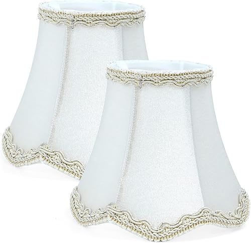 Miniatura 22 de Fuloon Bombillas pequeñas con clip, estilo europeo moderno, mini campanas para candelabros, pantallas de lámpara de araña de campo francés, 3.14 x