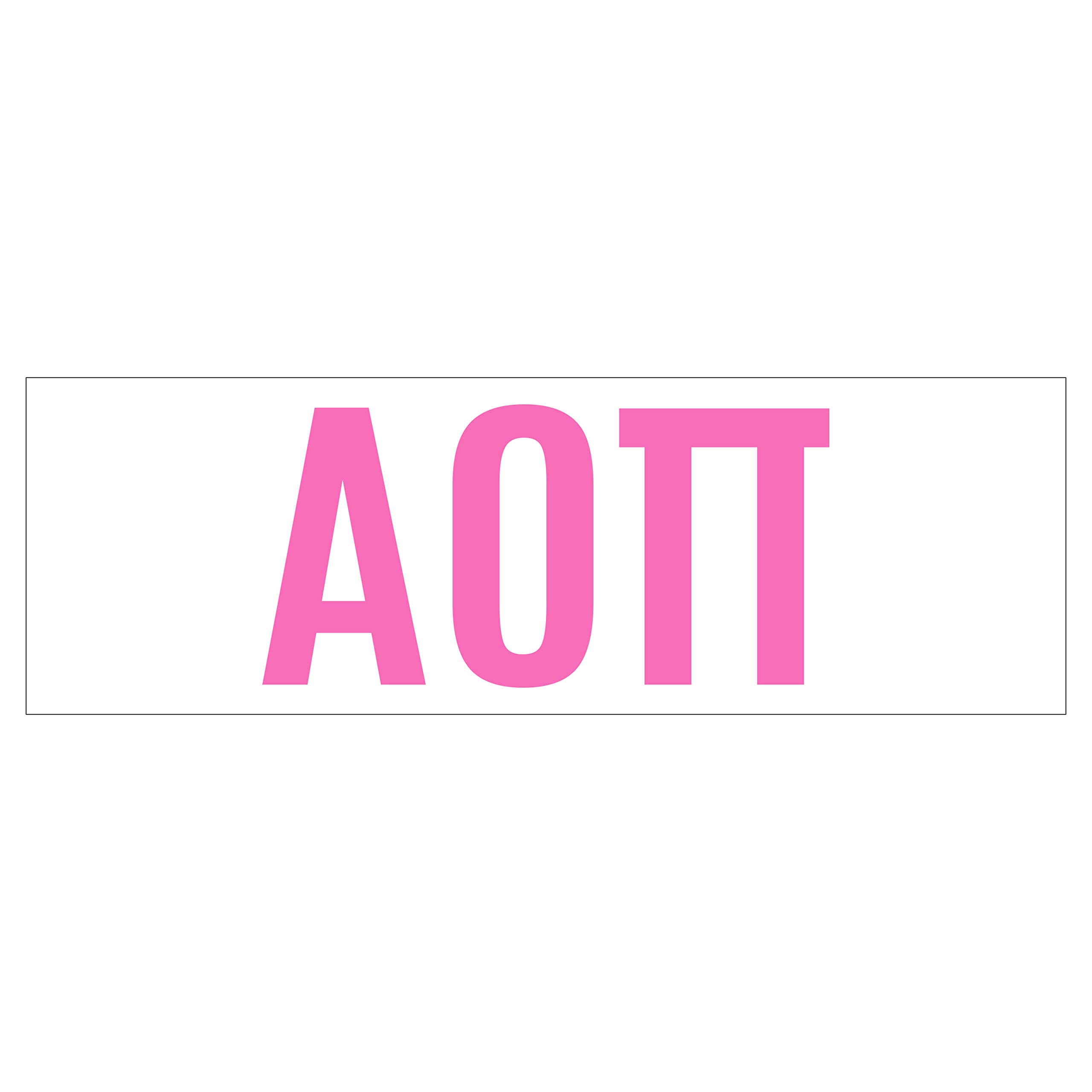 Pro-Graphx Alpha Omicron Pi Greek Sorority Sticker Decal, 2.5 Inches Tall, Pink