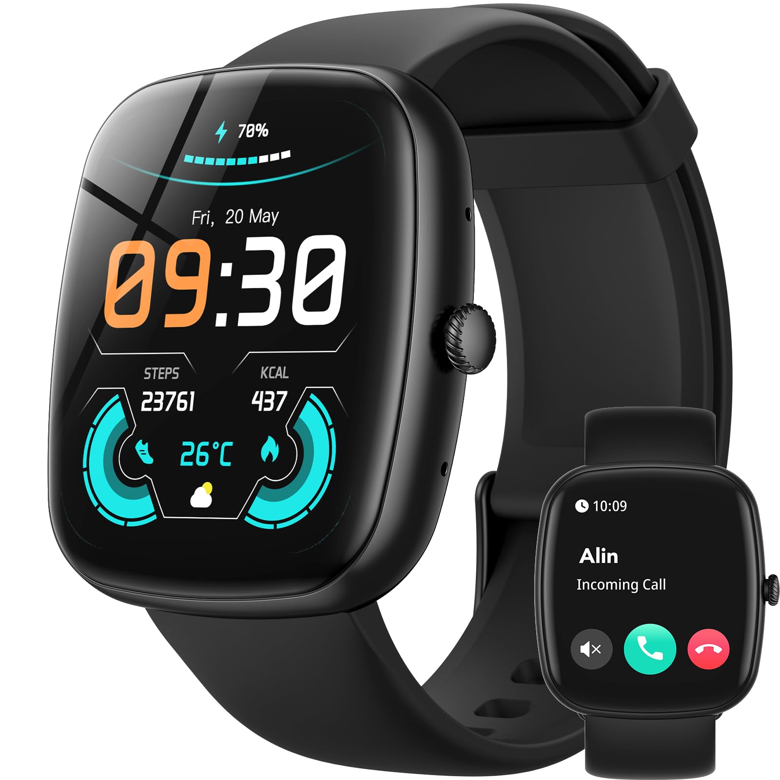 Parsonver Smart Watch for iOS and Android Phones(Answer/Make Calls), HD  Screen Watches for Women, IP68 Waterproof Fitness Tracker Watch with Heart 