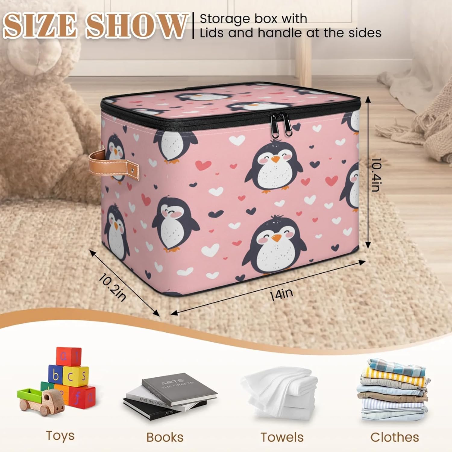 2-Pack Storage bins with lids - 26 quart organizer bins - Collapsible fabric storage bins with sturdy handles and double zipper tops - Versatile for home, toys, dorm rooms