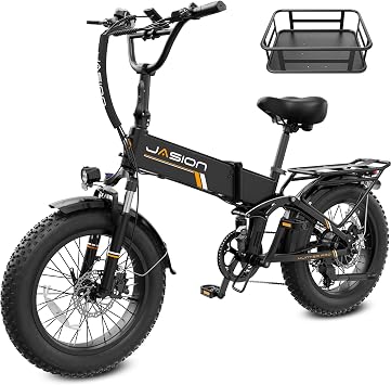 Jasion X-Hunter/ST/PRO Electric Bike for Adults,1800W/1400W Peak 20Fat Tire Foldable Ebike,Folding E Bike Up to 80/70 Miles Range,720/624WH Removable Battery,30 MPH E Bike,Certified by UL2849
