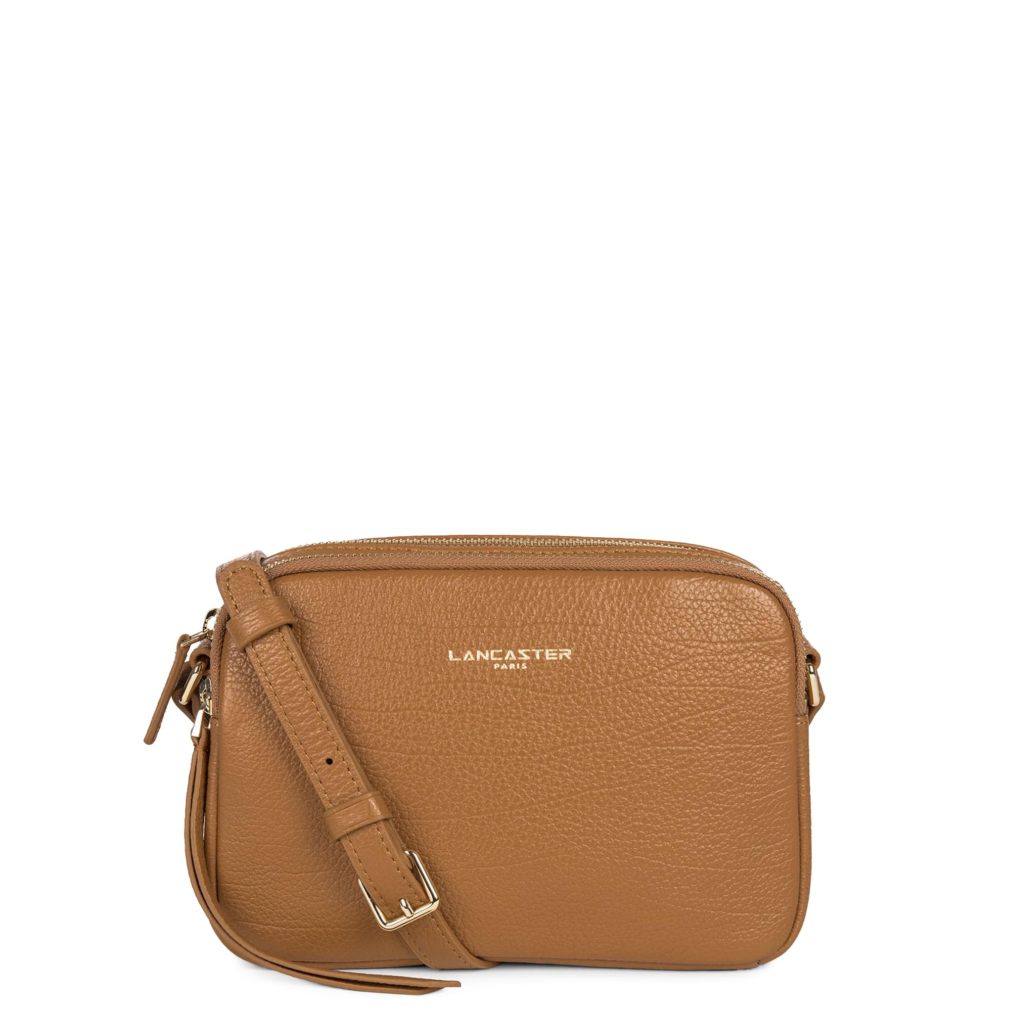 LANCASTER Petit sac trotteur en cuir Ref 41909 Camel 19 * 14 * 6
