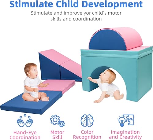 Miniatura 4 de 67i Juguetes de escalada para niños pequeños, bloques de escalada de espuma para niños, bloques de escalada para bebés, 5 piezas, bloques de