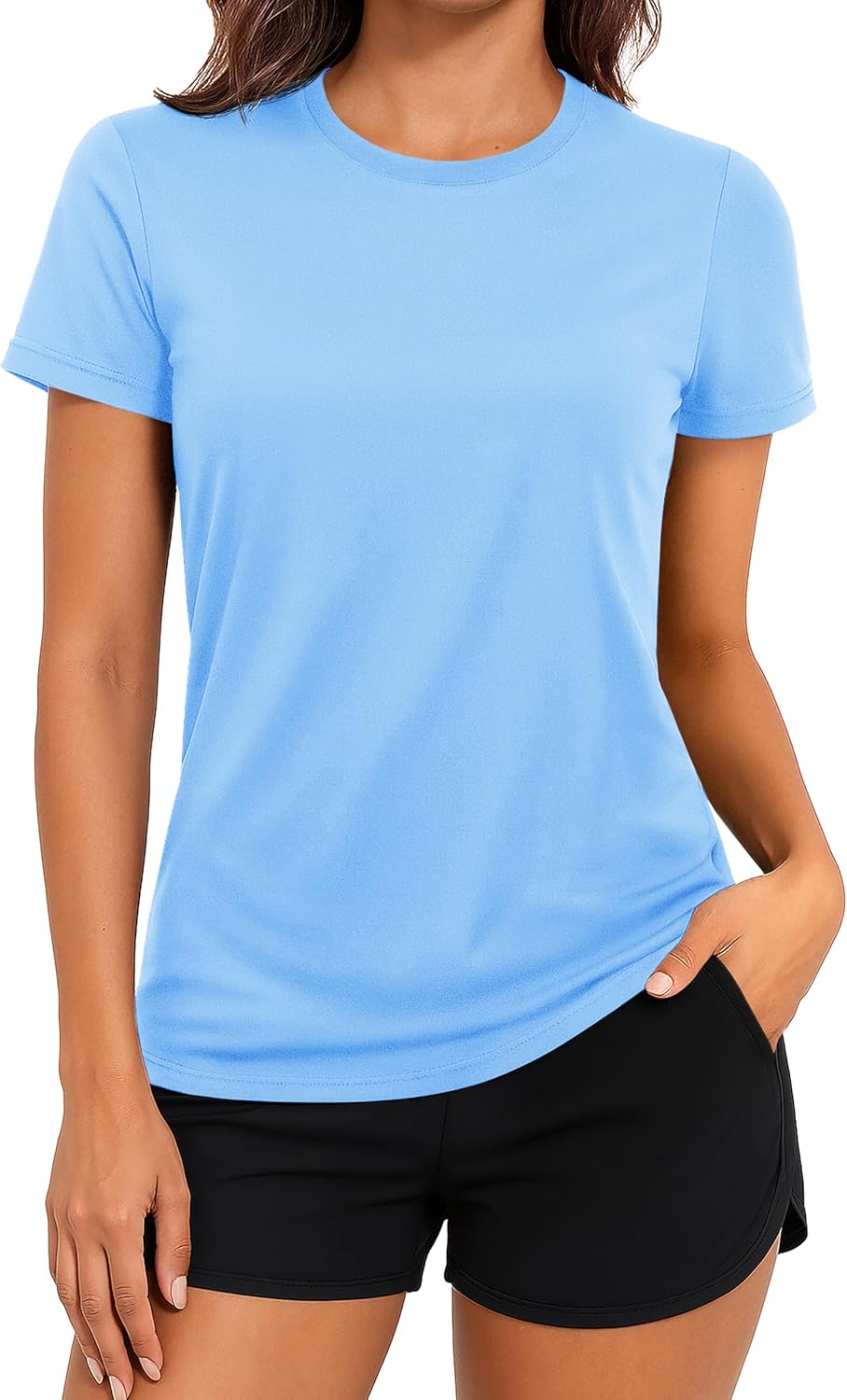 TACVASEN Women's Short Sleeve Workout Shirts UPF 50+ Sun Protection Quick Dry Athletic Tops for Running Gym Tee