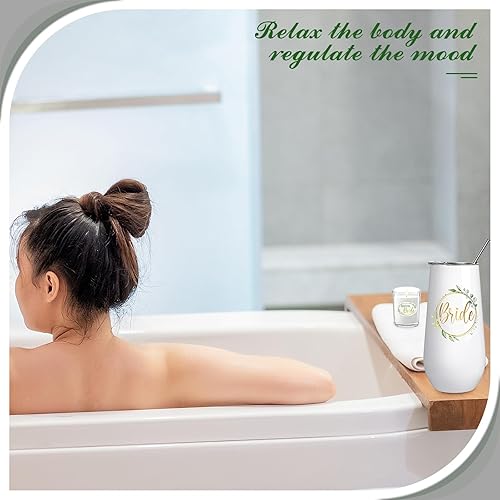 Miniatura 6 de Nuenen Caja de regalo de 8 piezas, regalos de despedida de soltera para novia, incluye vaso de acero inoxidable, juego de velas para despedida de