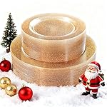 WDF 120PCS Gold Plastic Plates- Disposable Gold Glitter Plates, Premium Heavy Duty 60-10.25 Dinner Plate and 60-7.5 Salad Plate for Christmas Parties &Wedding